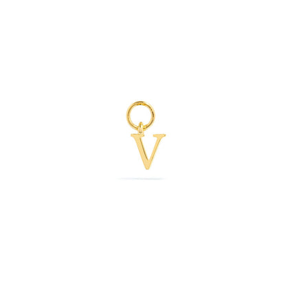 Stories Mini Initial Hoop Charm (Gold)