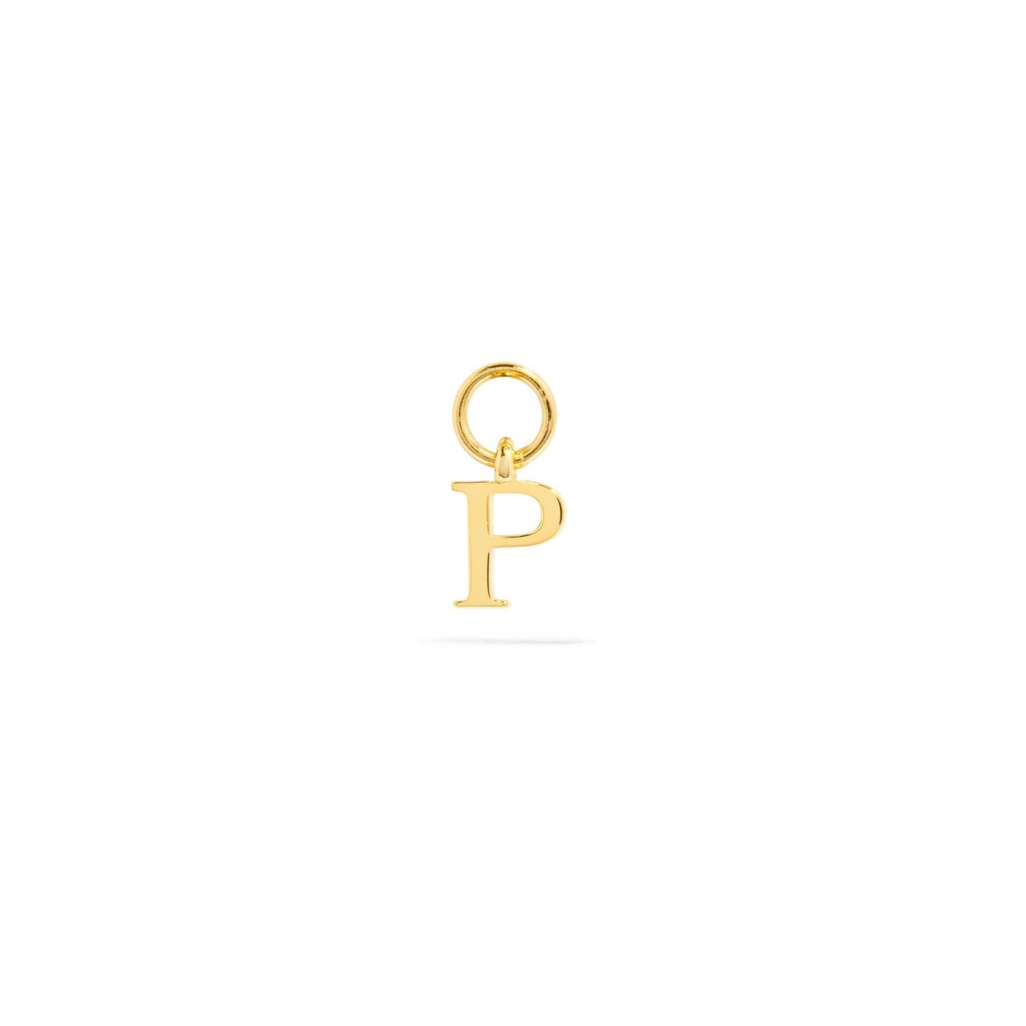 Stories Mini Initial Hoop Charm (Gold)
