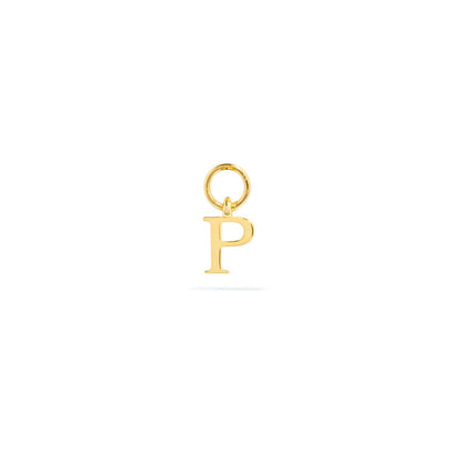 Stories Mini Initial Hoop Charm (Gold)