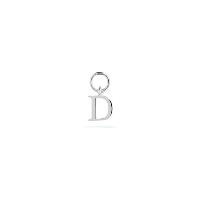 Stories Mini Initial Hoop Charm (Silver)