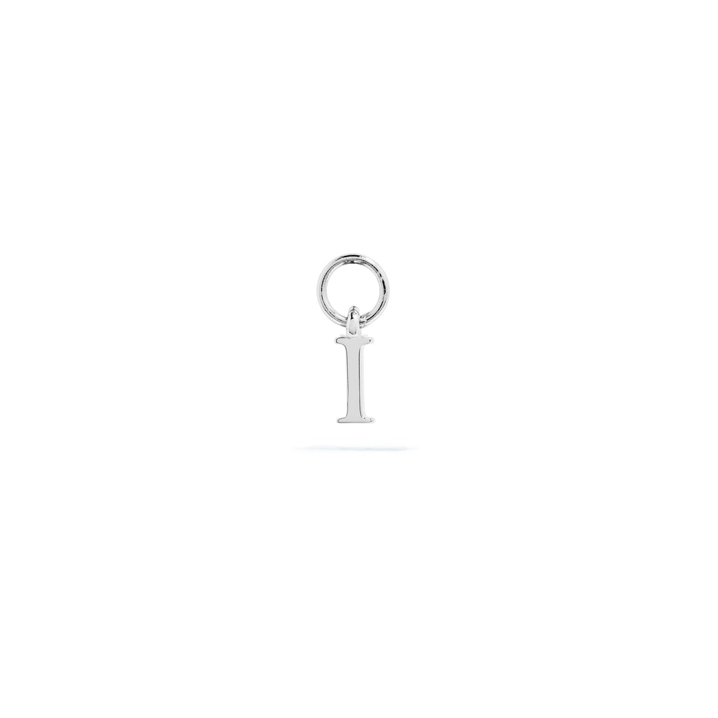 Stories Mini Initial Hoop Charm (Silver)