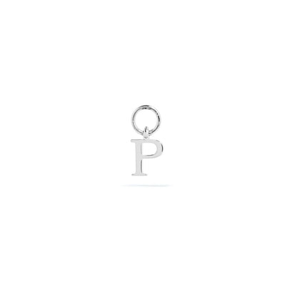 Stories Mini Initial Hoop Charm (Silver)