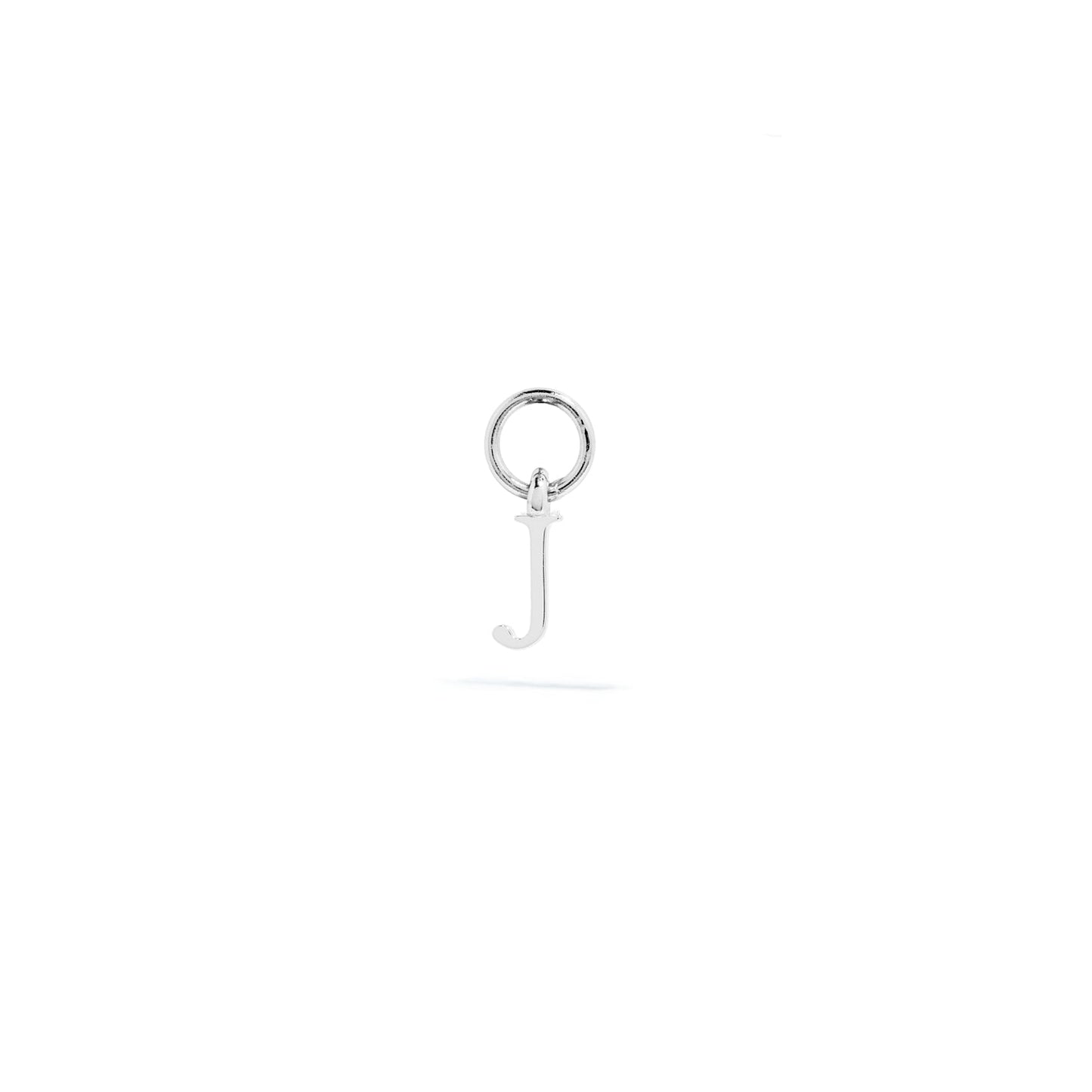 Stories Mini Initial Hoop Charm (Silver)