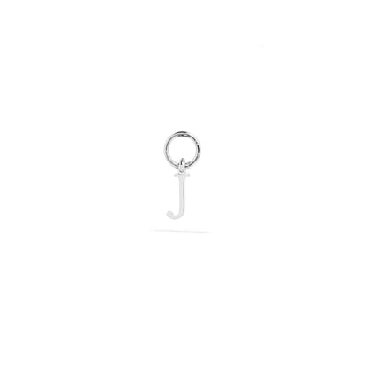 Stories Mini Initial Hoop Charm (Silver)