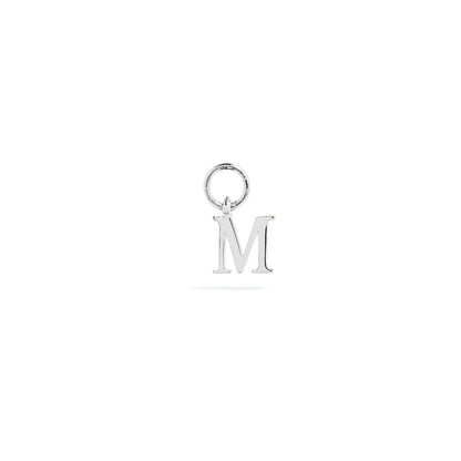 Stories Mini Initial Hoop Charm (Silver)