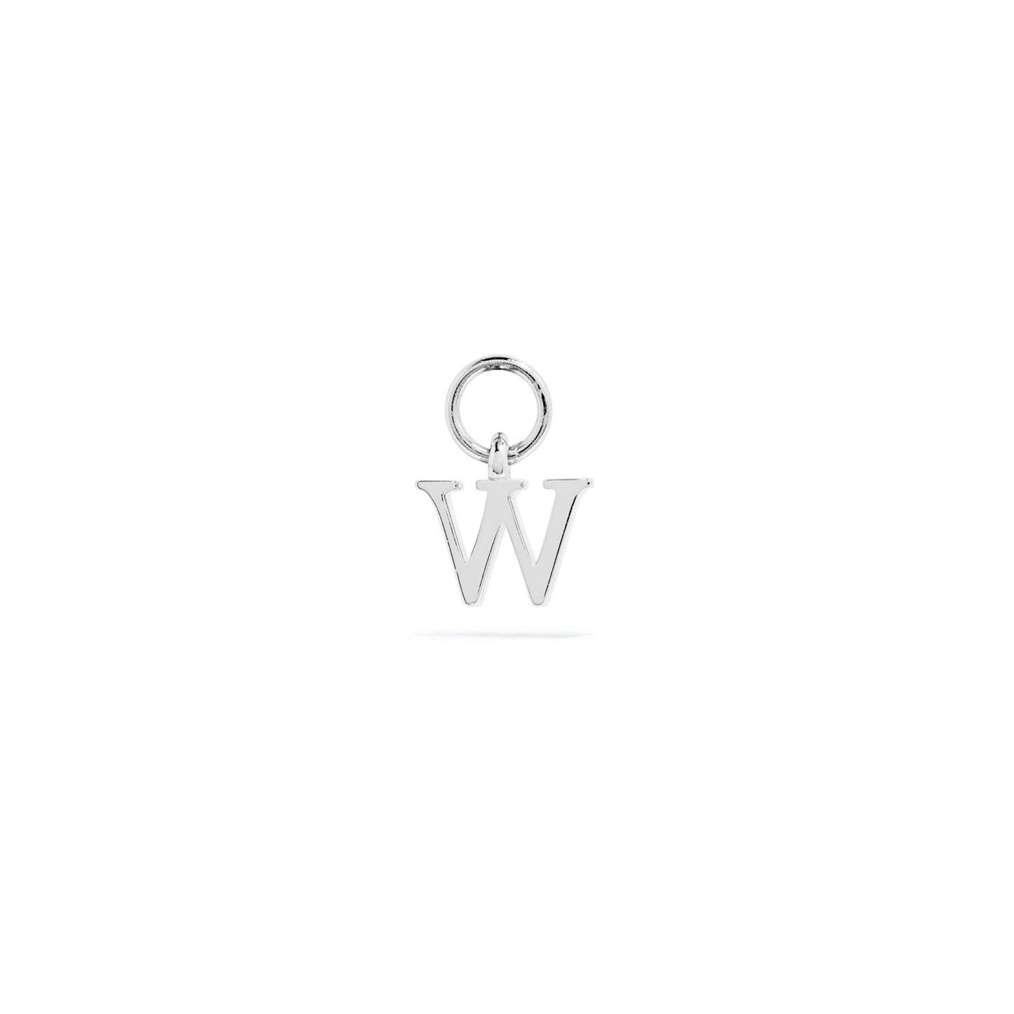 Stories Mini Initial Hoop Charm (Silver)
