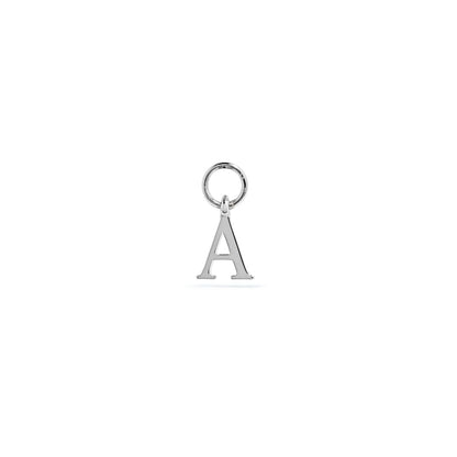 Stories Mini Initial Hoop Charm (Silver)
