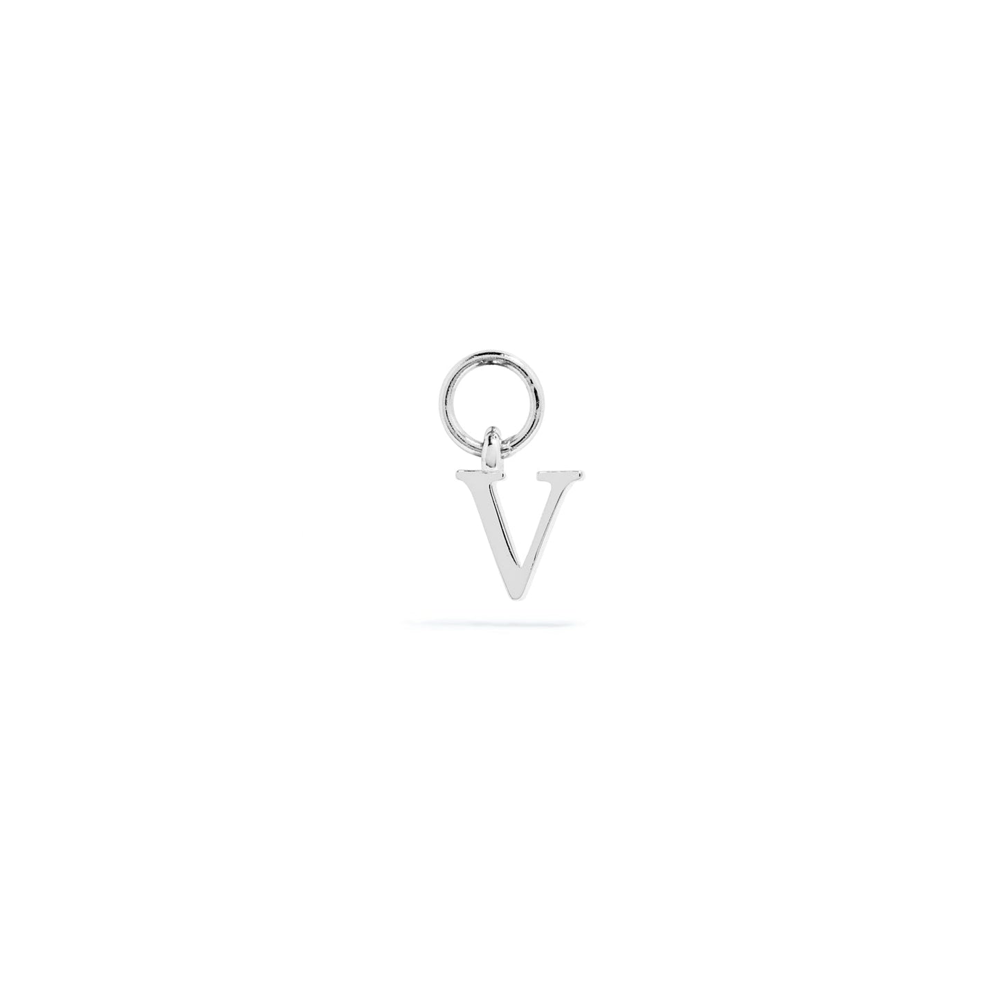 Stories Mini Initial Hoop Charm (Silver)