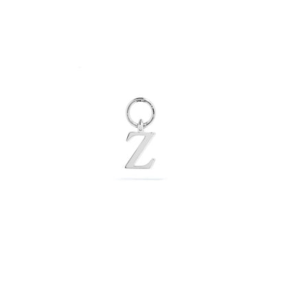 Stories Mini Initial Hoop Charm (Silver)