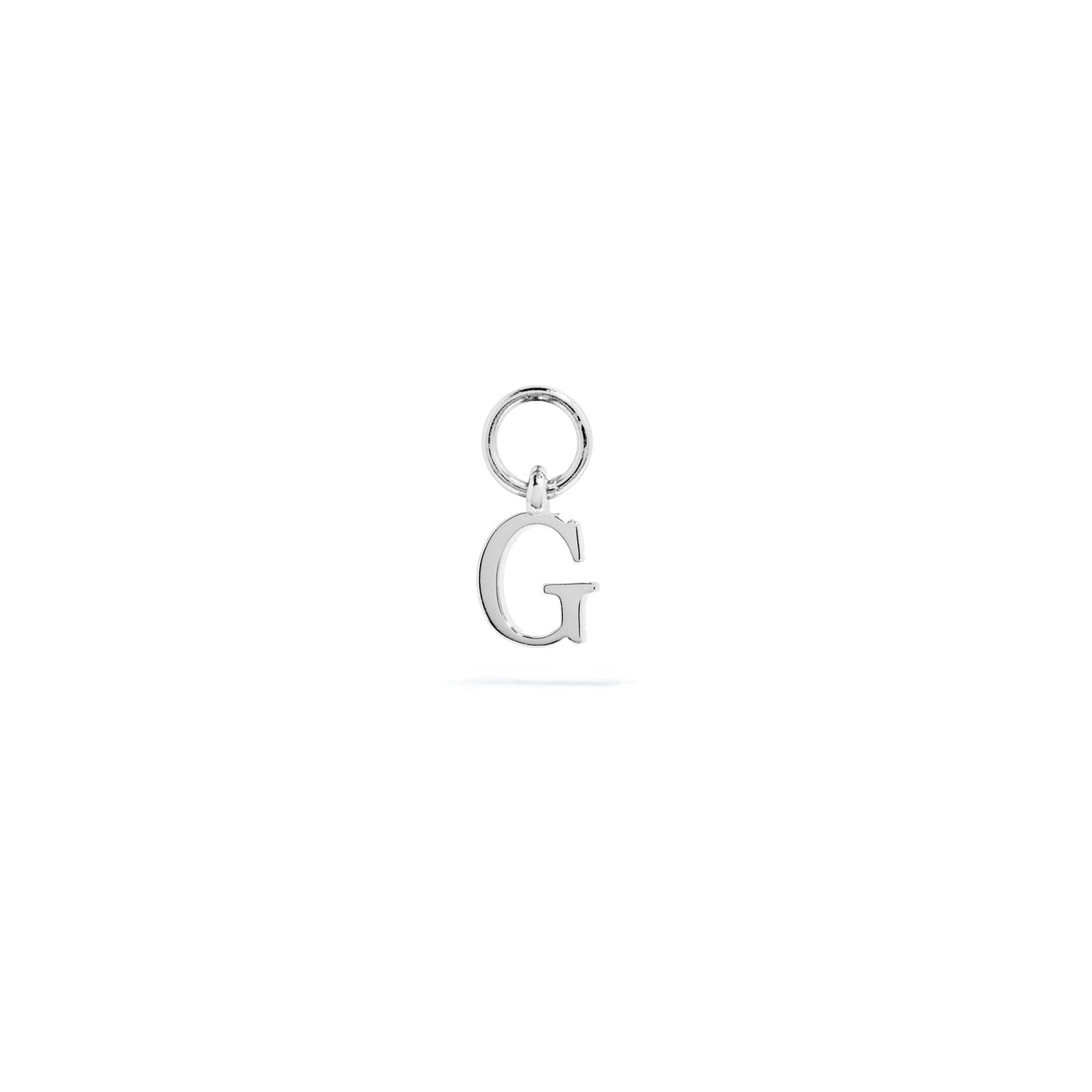 Stories Mini Initial Hoop Charm (Silver)