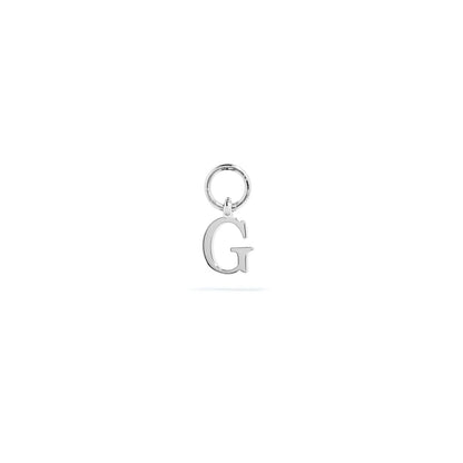 Stories Mini Initial Hoop Charm (Silver)