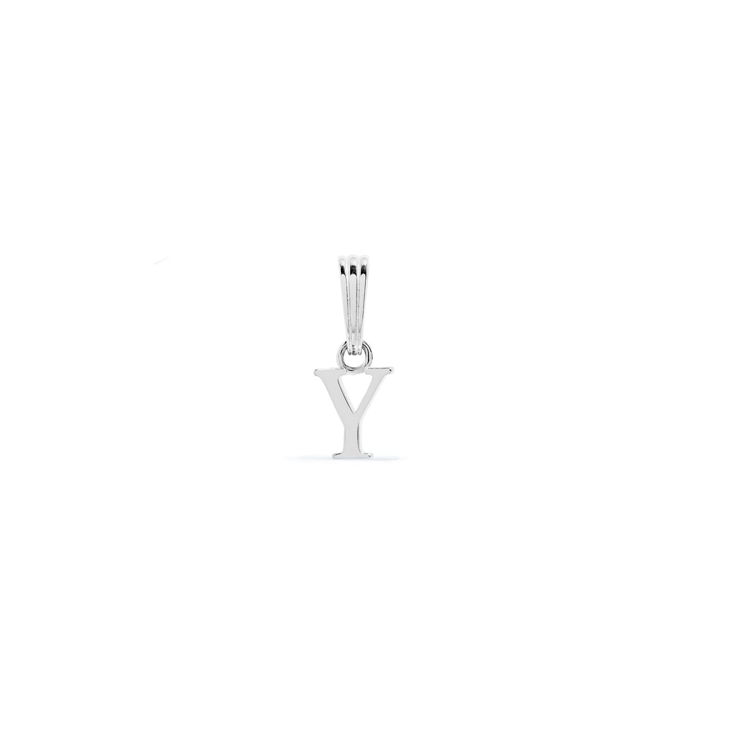 Sterling Silver Mini Initial Pendant (Silver)