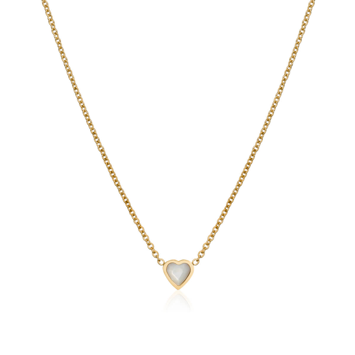 Made Mine Mini Heart Birthstone Necklace (Gold)