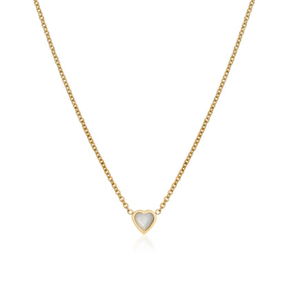 Made Mine Mini Heart Birthstone Necklace (Gold)
