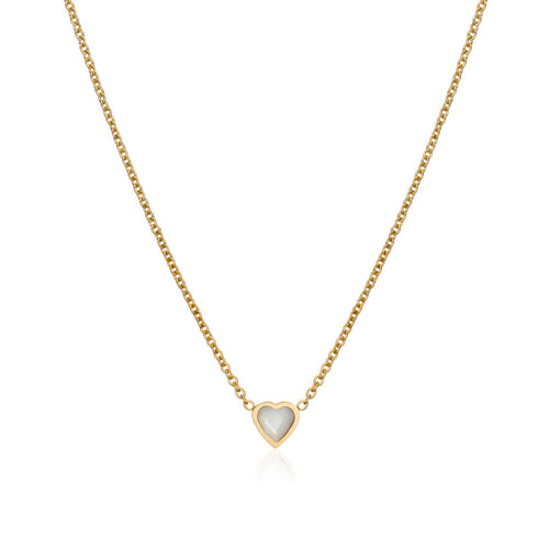 Made Mine Mini Heart Birthstone Necklace (Gold)