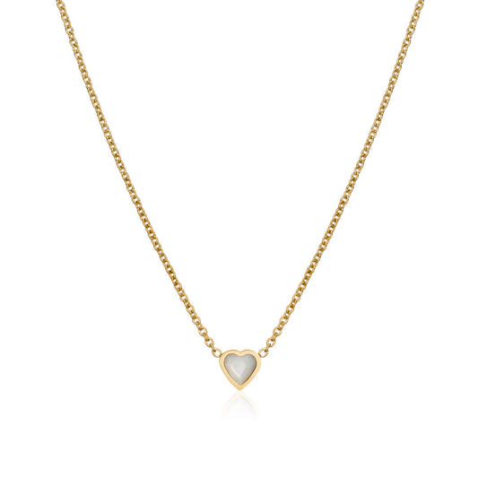 Made Mine Mini Heart Birthstone Necklace (Gold)