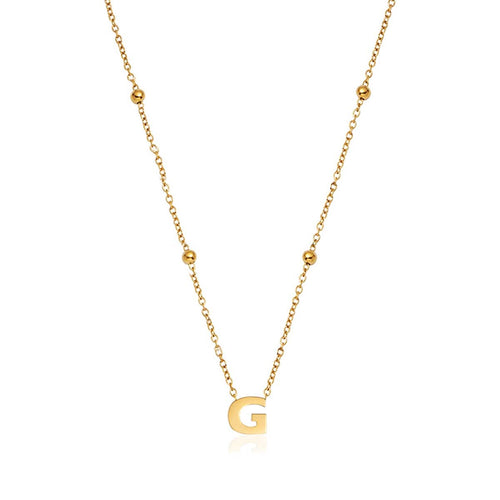 Mini Letter Sphere Necklace (Gold)