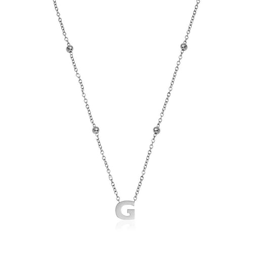 Mini Letter Sphere Necklace (Silver)