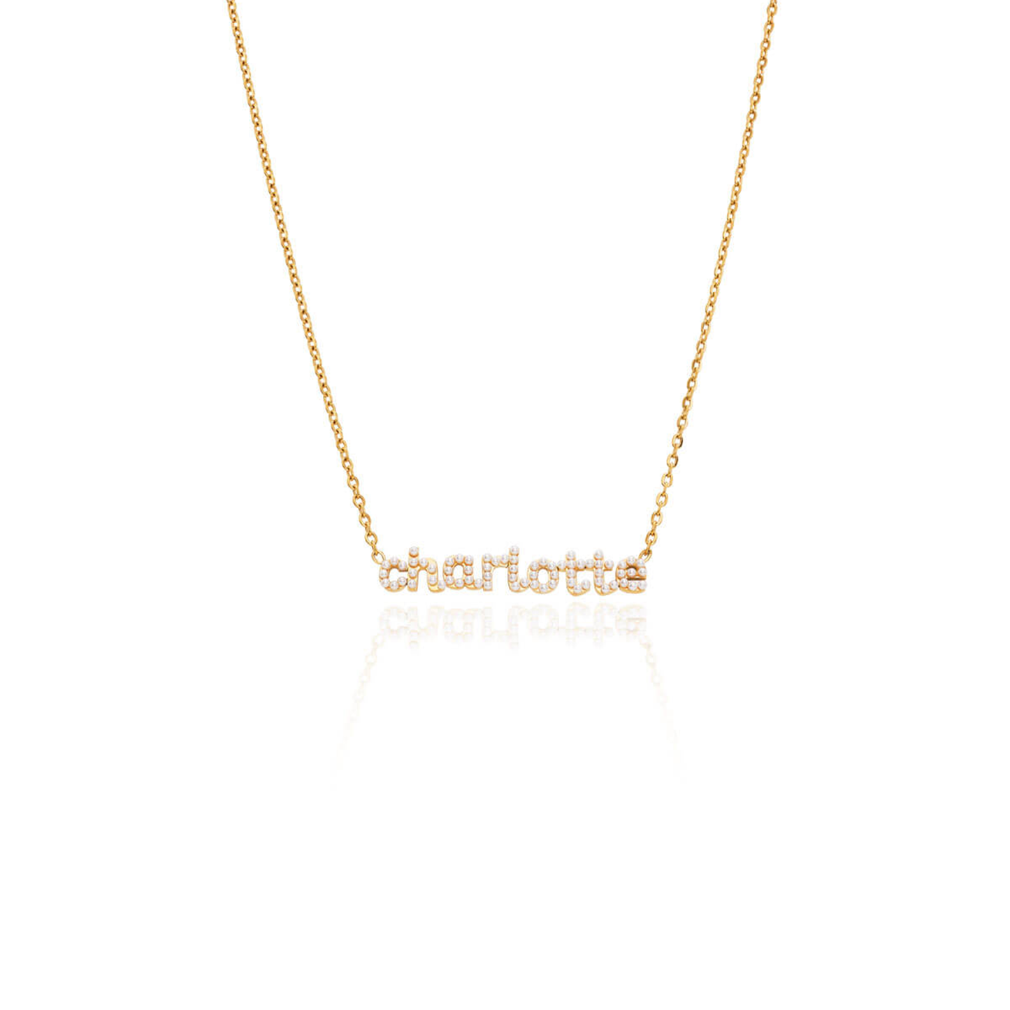 Mini Pearl Name Necklace (Gold)