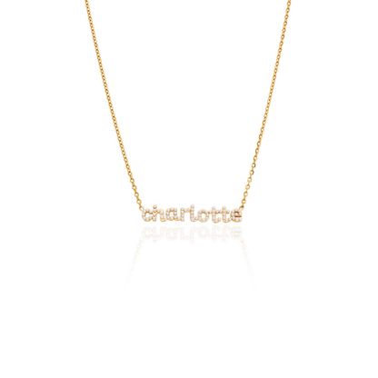 Mini Pearl Name Necklace (Gold)