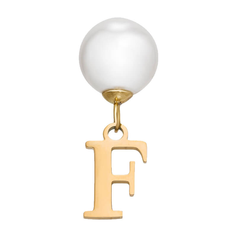 Pearl Initial Drop Earrings (Gold)
