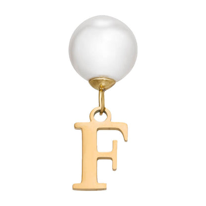 Pearl Initial Drop Earrings (Gold)