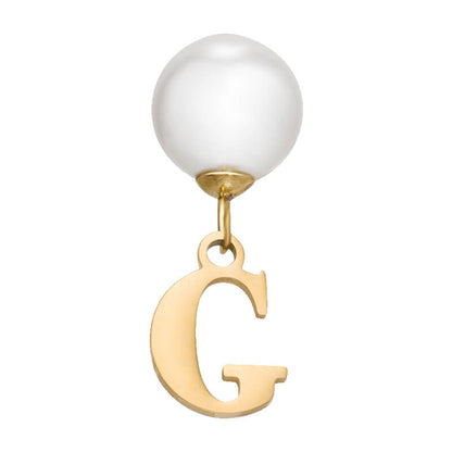 Pearl Initial Drop Earrings (Gold)