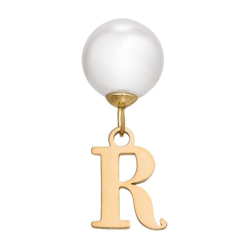 Pearl Initial Drop Earrings (Gold)