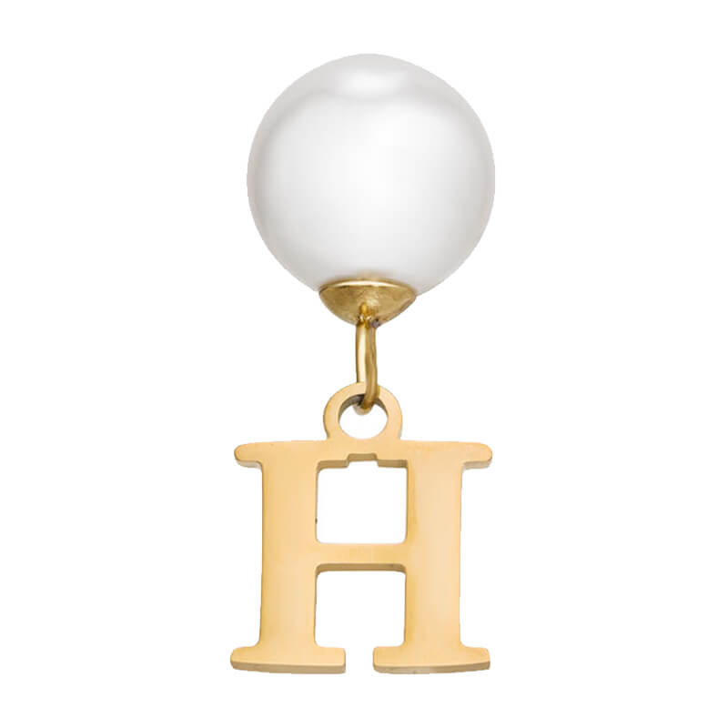 Pearl Initial Drop Earrings (Gold)