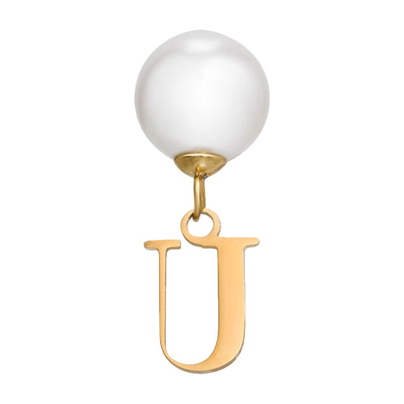 Pearl Initial Drop Earrings (Gold)