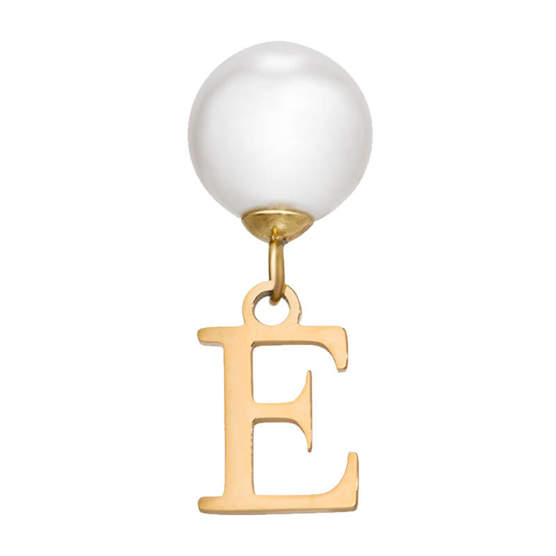 Pearl Initial Drop Earrings (Gold)