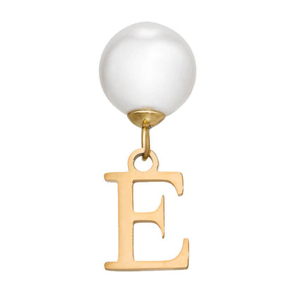 Pearl Initial Drop Earrings (Gold)