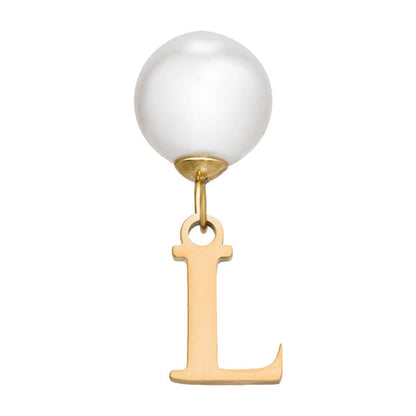 Pearl Initial Drop Earrings (Gold)