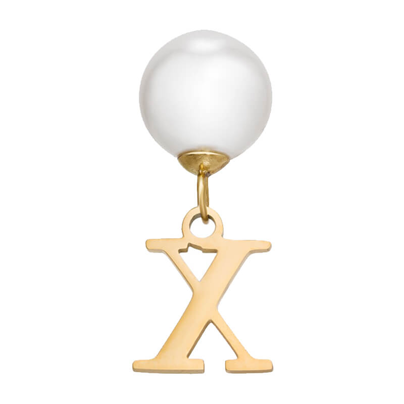 Pearl Initial Drop Earrings (Gold)