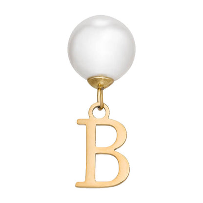 Pearl Initial Drop Earrings (Gold)