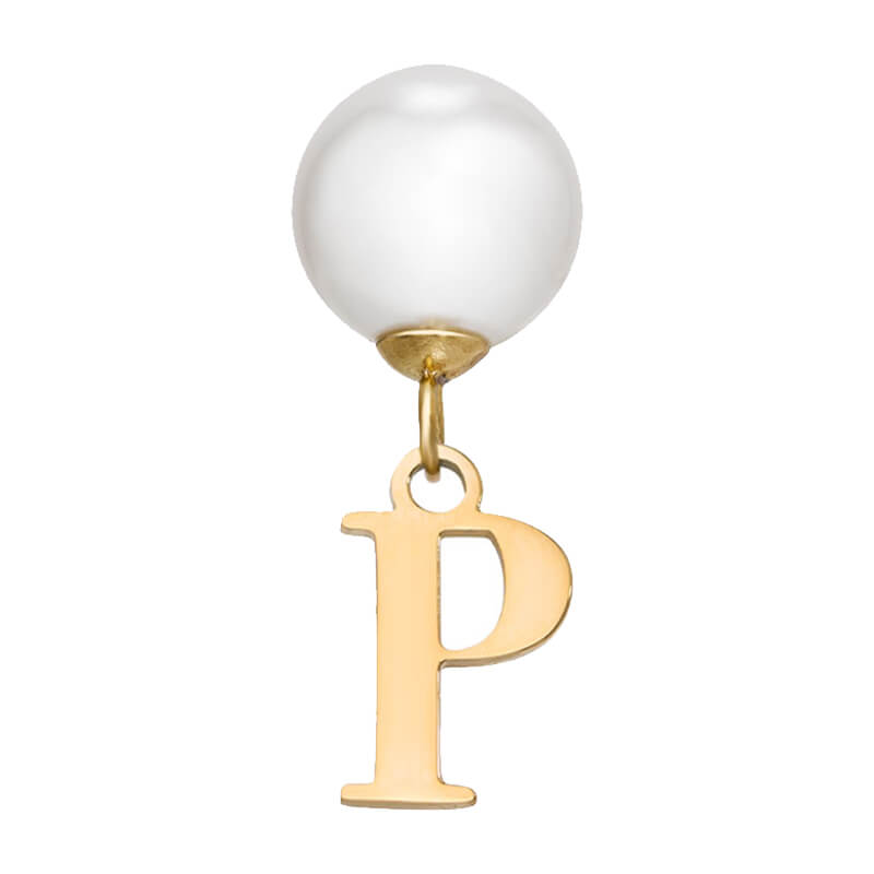 Pearl Initial Drop Earrings (Gold)