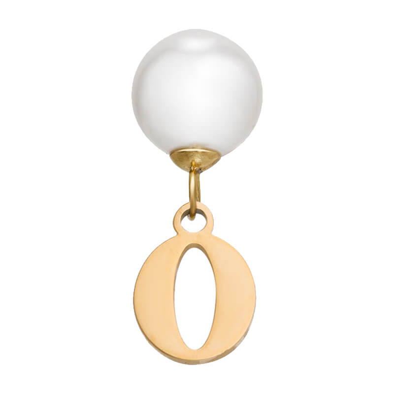 Pearl Initial Drop Earrings (Gold)