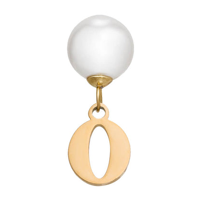 Pearl Initial Drop Earrings (Gold)