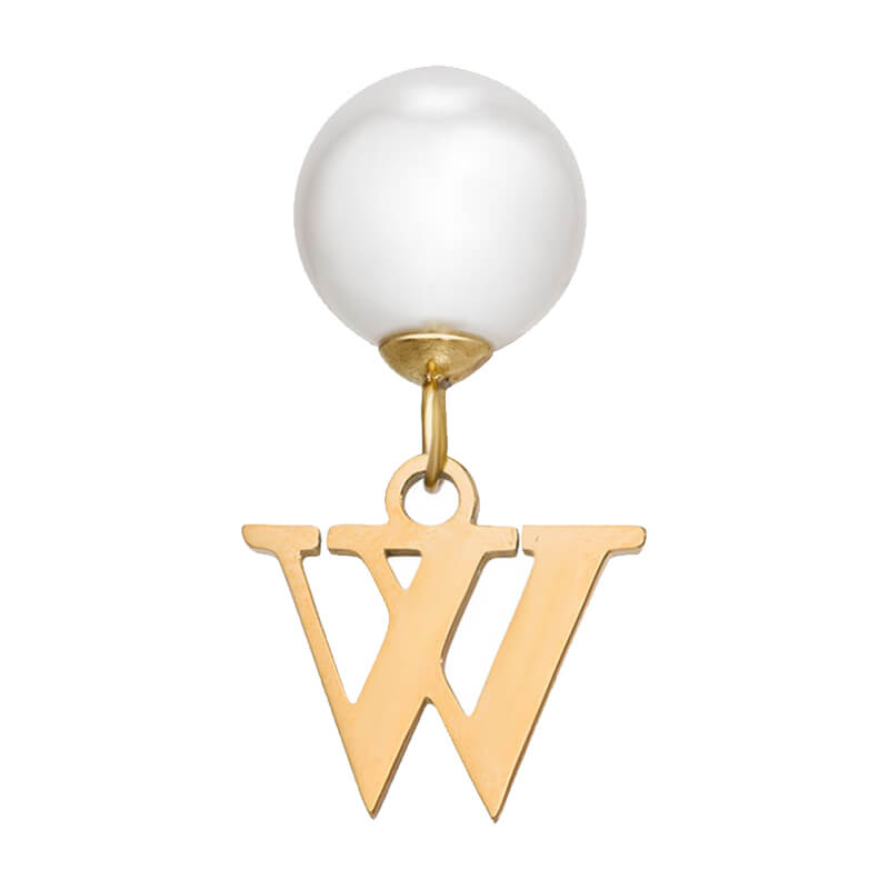 Pearl Initial Drop Earrings (Gold)