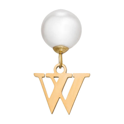 Pearl Initial Drop Earrings (Gold)