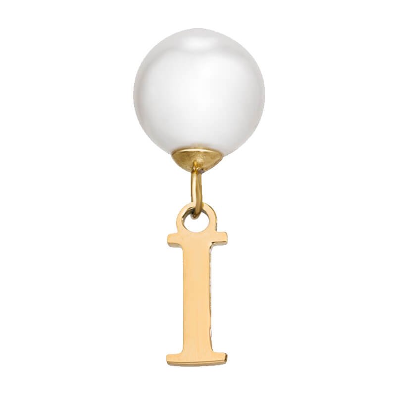 Pearl Initial Drop Earrings (Gold)