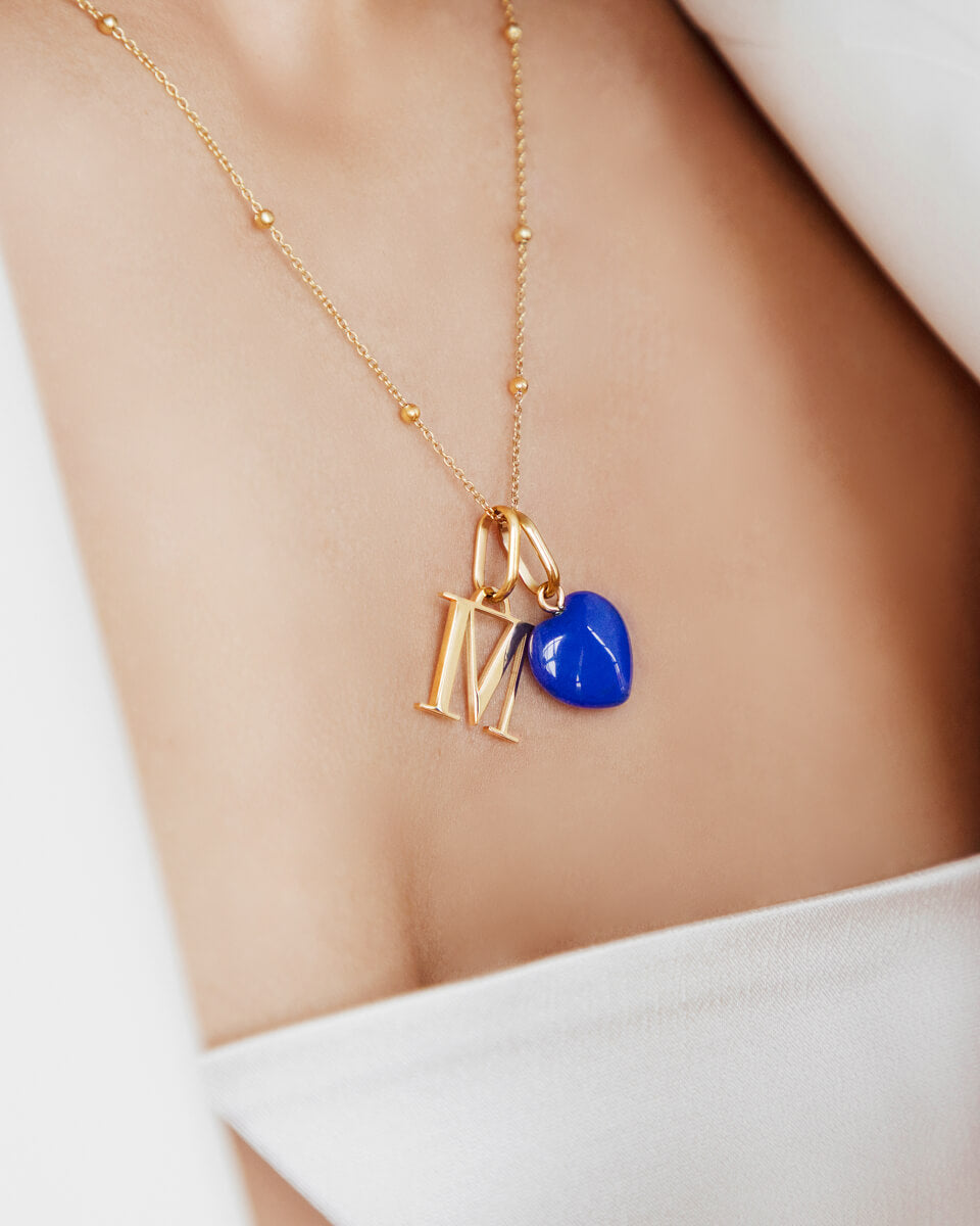 Personalised Initial & Birthstone Necklace - Gold