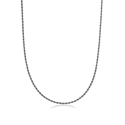 Rope Chain Necklace 20 in (Gun Silver)
