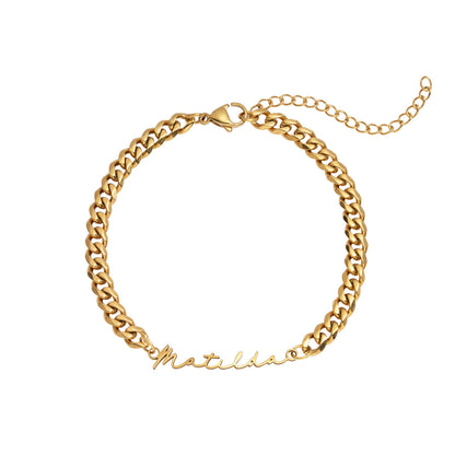 Matching 'Mini & Me' Signature Name Bracelet Set (Gold)