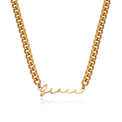 Signature Name Necklace - Gold