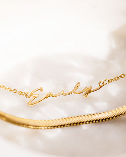 Signature Name Necklace - Gold