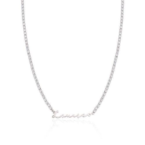 Signature Name Tennis Necklace (Silver)