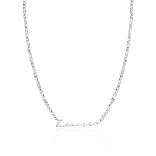 Signature Name Tennis Necklace (Silver)