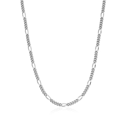 Layering Small Figaro Chain Necklace (Silver)