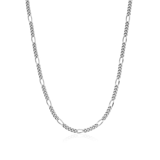Layering Small Figaro Chain Necklace (Silver)